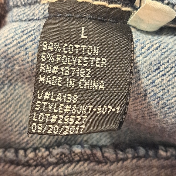 Men's Lion Dynasty Distressed Denim Jacket - Size Large - Picture 7 of 8